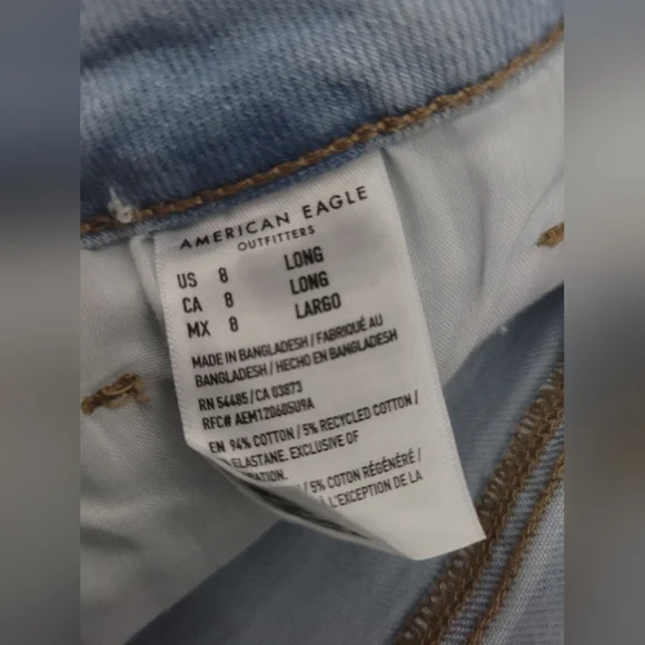 Mom Straight Stretch Light Blue Women's Jeans Size Us8 Long - Picture 6 of 10